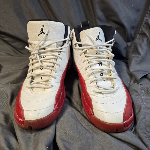 Nike Air Jordan 12 XII Retro 2009 White Black Cherry Red 153265-110 Sz 8.5W /7 - Picture 2 of 9